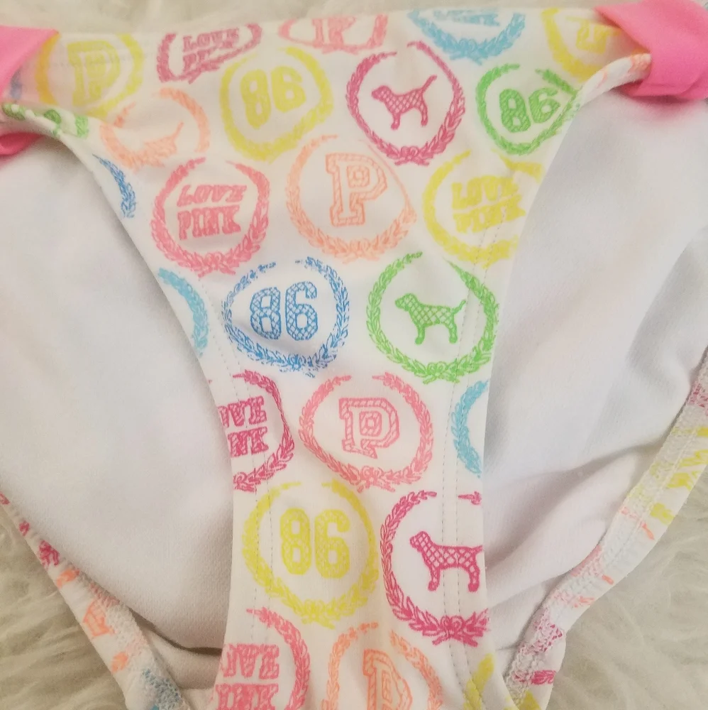 VERY RARE:  2008 VINTAGE VICTORIA'S SECRET FASHION SHOW PINK 86 GRAFFITI BIKINI